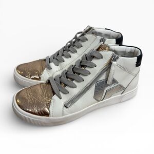 Dolce Vita Zonya High Top Sneakers Rose Gold Toe Leather Womens US 9.5